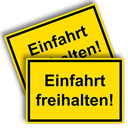 2 Stück Einfahrt freihalten Schild 20 x 30 cm aus stabiler PVC Hartschaumplatte 3mm mit UV-Schutz von STROBO