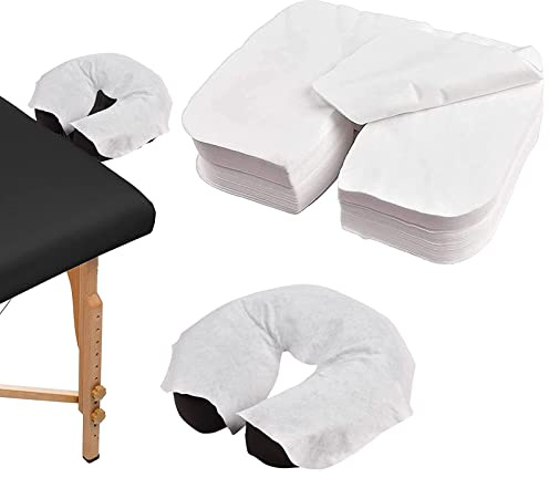 Kalolary Lot de 200 housses jetables ultra douces et antiadhésives pour appui-tête pour tables de massage, chaises et lits de spa - Blanc