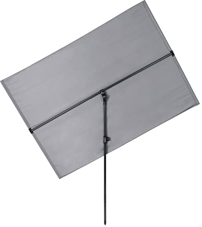 Hoberg Sombrilla Rectangular 130 x 180 cm, Ajustable 360°, Protección UV 50, Estructura Aluminio, Antracita