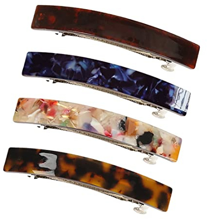 4 Stücke Haarspange Haarspange aus Acryl Automatisch Haarspangen Acetat-Haarnadel für feines Haar und mitteldickes Haar Französische Vintage Haarschmuck für Damen Mädchen