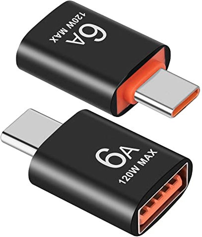 USB to USB C Adapter (2 Pack), USB Type C Male to USB A 3.1 Female Converter, Thunderbolt 3 to USB Female Adapter OTG for MacBook, Samsung and More Type-C Devices (Black)