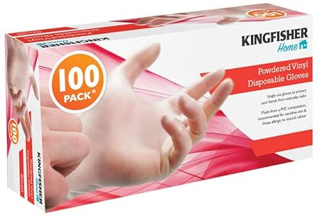 Marco Paul 1000 Pack Vinyl Disposable Gloves Clear Hygiene Barrier Extra Strong Latex Free Rubber Multi-Purpose for Food Prep, Home or Industry with Perforated Dispensing Box Powdered - MEDIUM