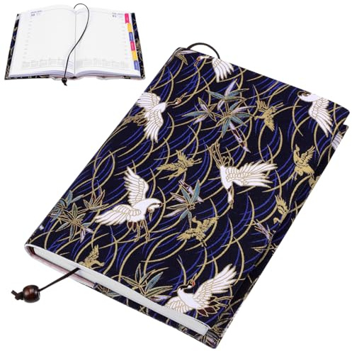 DECHOUS Adjustable A5 Book Cover Fabric Book Protector Sleeve for Notebook Diary and Paperback Adjustable Strap Protects from Dirt Pen Marks and Greasy Fingers 1 X Cover