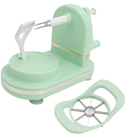 Pelamele, Macchina Multiuso Per La Buccia della Frutta a Manovella con 8 Spicchi Affettatrice Per Mele E Torsolo PP Pelapatate in Acciaio Inossidabile Per Cucina(Verde chiaro)