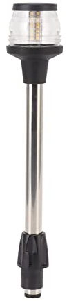 Fockety Mastleuchte, IP65 Wasserdicht 360 Grad Beleuchtung COB LED Birne 2NM Sichtbarkeit Ankerlicht Schlagfestes PC 2 Pin Befestigungssockel Anker Heckleuchte für Fischerboote, Yachten