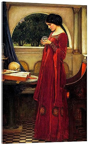 Posterlounge Die Kristallkugel Acrylglasbild von John William Waterhouse 60 x 90 cm Rot Wandbilder Wanddeko