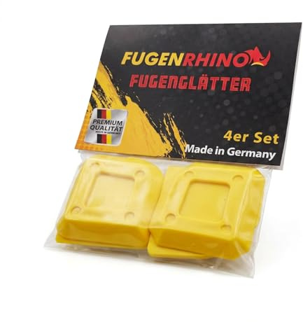 Fugenrhino - Profi Fugenglätter 4er SET | Silikon Abzieher mit 16 Fugenformen – Ihr Abzieher Werkzeug für perfekte Silikon Fugen | Hochwertige Silikon Spachtel für präzise und saubere Fugen