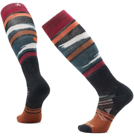 Smartwool Mens Ski Full Cushion Midnight Ski Pattern Over The Calf Socks Black Medium