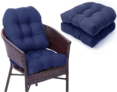 QLXYYFC Sittdynor för Inom- och Utomhusbruk för Utemöbler, Set Om 2, 48x48 cm Bekväm Stoppad Dyna, 10 cm Tjock Dyna, Utomhusstolsdyna, Golvdyna, Dyna för Trädgårdsmöbler