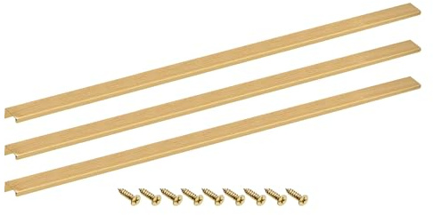 QUARKZMAN 3 Stück Schrankgriffe, 800mm Möbelgriffe Griffe für Küchenschränke, Schubladengriffe für Schubladen, Küchengriffe Türgriffefür Schubladen und Schrank - Gold