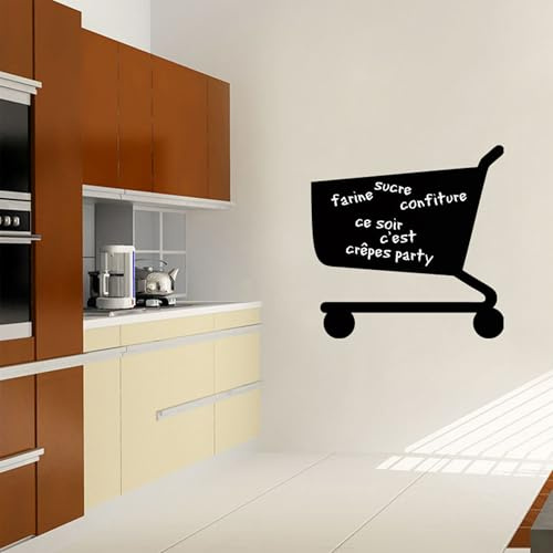 Ambiance Sticker Kreidetafel – Wandsticker, selbstklebend, abwischbar, Design Trolley, 50 x 50 cm