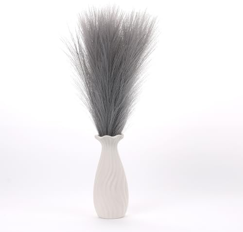Uxney Pampasgras，55cm Pampasgras Deko，Pampasgras künstlich Trockenblumen Deko künstliches Pampasgras Für die Heimdekoration(Hellgrau ， 20 Stück)