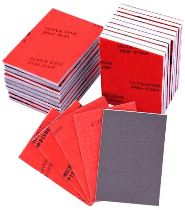 18 PCs Grit Schleifschwamm Set, 320-2500 Grit Untra Feine Schleifschwamme Pads Weichschaum Sand Block Nass Trocken Schleifpapier für Modell Trockenbau Metall Holz Möbel Polieren(size:18pcs)