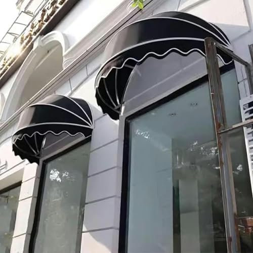 HOTAPEPU Tettoia per Porta a Cupola,Tenda a Ventaglio da Balcone Pieghevole,Tenda Cappottina da Sole,Tenda da Sole per Finestra con Protezione da Pioggia e Neve UV,per Esterni
