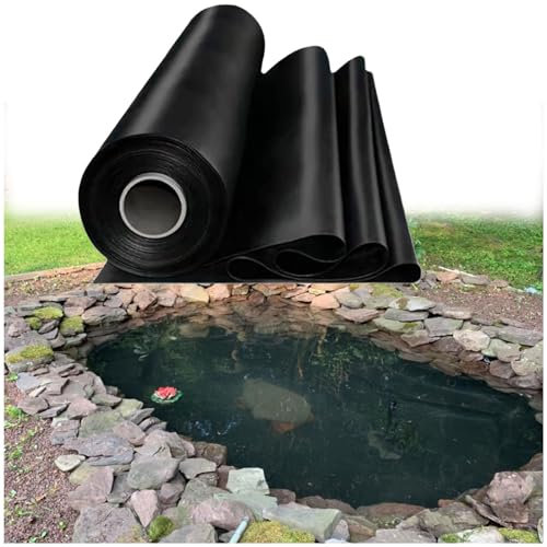 Rivestimento impermeabile in gomma HDPE per laghetto da giardino, cascata, spessore 0,12 mm, dimensioni 1 x 1 m, pellicola sigillante per laghetto e giardino d'acqua