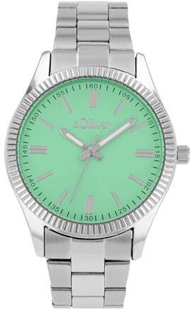 s.Oliver Armbanduhr Herren Quarzuhr Analog, mit Edelstahl Armband, Weiß, 3 bar Wasserdicht, Kommt in Uhren Geschenk Box, 2038602