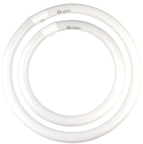COOGGALAN FC16T9/CW 40W & FC12T9/CW 32W Cool White Set, 16 inch T9 40 Watts & 12 inch 32 Watts Round Fluorescent Light Bulb, Circular Bulb Kitchen and Bath, 841 4100K, G10q 4 pin Prong