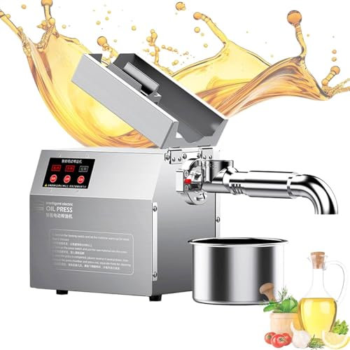 YLANMEI Presse à Huile, Presse à Huile Automatique électrique Chaude/Froide 820 W, expulseur d'huile Essentielle électrique réglage de la température, pour Tournesol et Noix de Coco