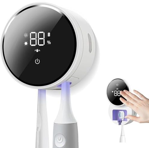 XQZMD UV-Zahnbürsten-Desinfektionsmittel, Elektrischer Zahnbürsten Sterilisator Organizer, Badezimmer-Zahnbürstenhalter zur Wandmontage für Reisen und den Familiengebrauch (C)