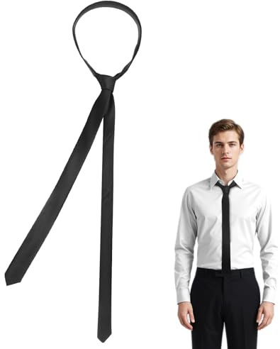 BOHUIZ Krawatte Schmal, Krawatte Schwarz Schmaler Scha Formelle Schwarze Verstellbare Krawatten Lange Krawatten