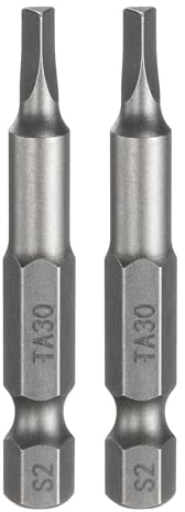 sourcing map 2pcs Magnetico Triangolo Cacciavite Bit TA30 1/4 Hex Shank 2 (50mm) Lungo Magnetico S2 Acciaio Industriale Grado Cacciavite Bit Triangolare Testa Trapano Elettrico Punte