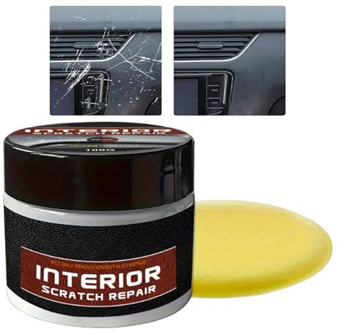 100g Restaurador de salpicadero para interior de coche, kit de reparación de arañazos, protección UV, Restaurador de Plasticos, Reparador y Renovador Plásticos, Agente Restaurador de Piezas de Plástic