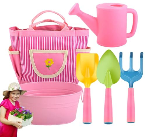 Kindergartenwerkzeuge Set, Gartenwerkzeug für Kinder - 6x Strandsandkastenspielzeug mit Tasche,Gartenwerkzeuge Rasen graben Unkrautspielzeug kreatives Denken Kleinkind Gartens Set für Mädchen