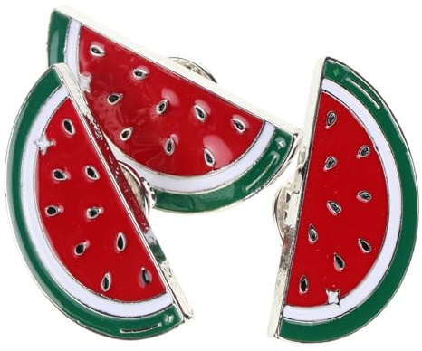 FRCOLOR 3stücke Wassermelonen Broschen Mit Metall Anstecknadeln Für Kleidung Hut Taschennadel Süße Obstnadel Cartoon Brosche Für Kleider Strickjacken