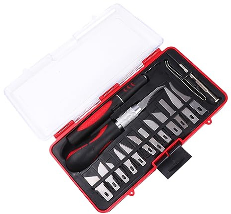 Angoily Kit 16 Pezzi Scalpelli per Intaglio in Acciaio al Carbonio, Strumenti per Lavorazione Legno e Artigianato, per Modellismo e Fai da Te