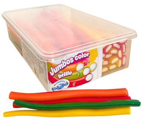MUNDIDOLÇ Jumbos. Bonbons Acidulés. 30 Unités. Bonbons et Friandises. Bonbons Gélifiés Anniversaire et Halloween (Fruits Brillants)