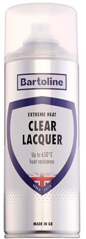 Bartoline VHT Clear Lacquer 400ml – High Heat Resistant Clear Coat up to 650°C UV & Weather Protection For Metal, Ceramic & Painted Surfaces