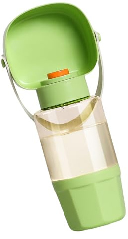 Botella de agua para perros de 550 ml, dispensador de mascotas para perros, botella de bebida de viaje con cuenco para agua al aire libre