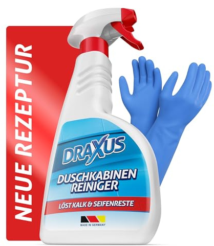 DRAXUS Profi Duschkabinenreiniger I Kalkentferner Dusche stark gegen Kalk- und Seifenreste I Eignet sich perfekt als Badreiniger