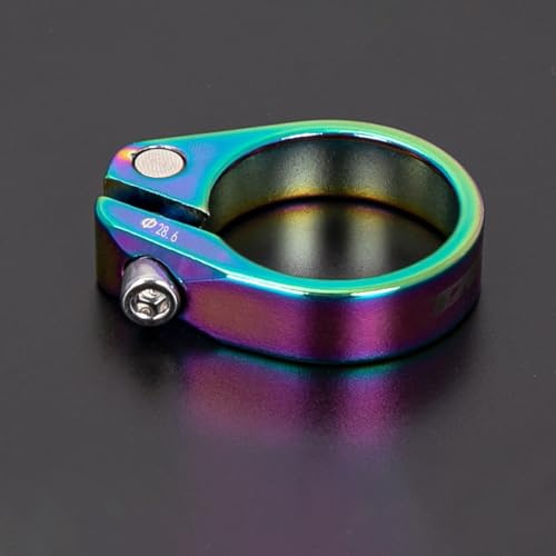 Solaughguy Road For Bike Sattelstützenklemme, 28,6 mm, Aluminiumlegierung, Sattelklemme für Radfahren, leichte 25 g Komponente, Schwarz (bunt)