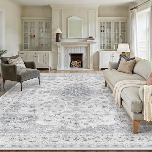PureCozy Blau Teppich Wohnzimmer 200x300cm Waschbarer Wohnzimmerteppich