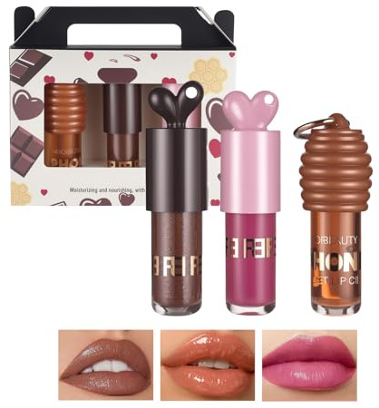 3 st fuktgivande läppglans, läppolja, honung svart läppstift, fuktgivande läppglans, flytande läppstift, lätt läppmakeup, present till kvinnor