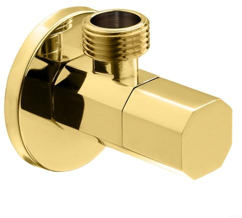 Valvola di arresto angolare in ottone con maniglia da 1/4 di giro, 1/2 per ingresso NPT x 3/8 uscita per rubinetto bagno, lavello della cucina, controllo dell'approvvigionamento idrico della