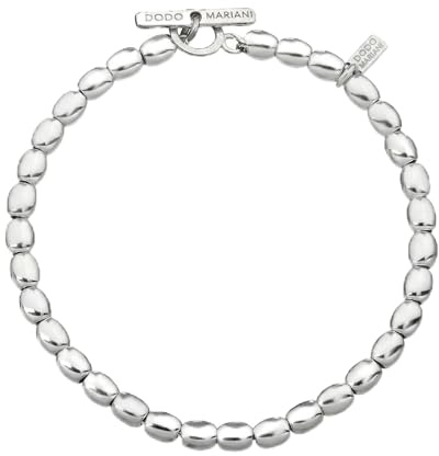 Dodo Mariani Bracciale Dodo Uomo Originale Argento 925 Ovo Lucido, 21 cm, Gioiello Artigianale Made in Italy, Rifinito a Mano, Base per Charms, originale ideale come regalo