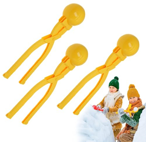 3PCS Snow Ball Maker Clip, Funny Large Round Snowball Maker, Ergonomic Thicken Snow Ball Mold, Sturdy Winters Toys, Snows Play Accessories, for Kids, Adults, Outdoor, Winter