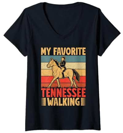 Women's Hobby Horse Rider Tennessee Walking English Riding Horse V-Neck T-Shirt