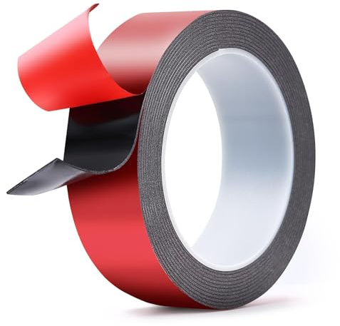 Hexify Cinta de Doble Cara Extrafuerte 10/15/20/25/30/35/40 mm – Cinta Adhesiva Gruesa y Sin Residuos, Impermeable & Resistente al Calor & al Frío, Para Coche, Hogar, Oficina, Manualidades
