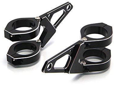 Alchemy Parts Schwarz Motorrad Scheinwerfer Halterungen Passend Für 36-37mm Gabel - CNC Bearbeitet