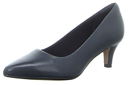 Clarks Women's Linvale Jerica Pumps, Blue Navy Leather, 7.5 UK