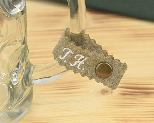 Henkelband 'Initialen' - 34 Filz-Farben wählbar - Maßkrugmarkierer, Bierkrugband Maßkrugband - 1 Stück