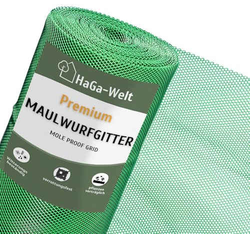 HaGa Maulwurfgitter 1,5m x 25m aus Kunststoff in grün zum Maulwurf Vertreiben im Garten - tierfreundlicher Maulwurf Vertreiber | Maulwurfschreck