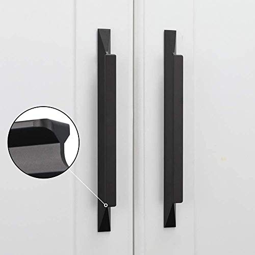 LONTAN 10pcs 128mm Black Kitchen Cabinet Handles for Kitchen Door, Cabinet, Bathroom, Shower