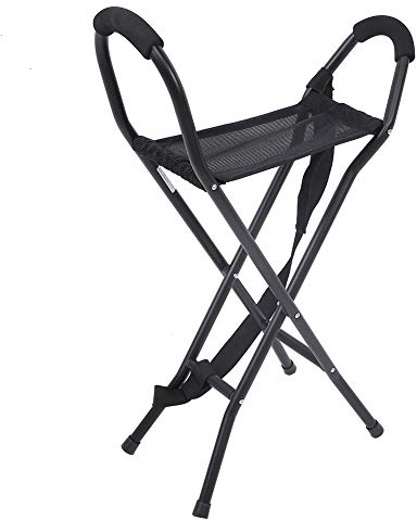 Wytino Tabourets de Canne, Canne de Marche portative Canne Pliante tabourets de Canne Chaise de Marche légère avec siège de Style Tabouret Parfait pour Le Camping randonnée