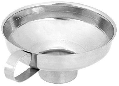 Kanubi - Imbuto in acciaio INOX per marmellata, imbuto da cucina con manico per insalata, condimenti, perdite di olio