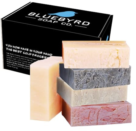 BLUBYRD Soap Co. Natural Solid Shampoo Bar 5 Pack – Set of Organic Shampoo Bars For Hair & Body Wash | Natural Conditioning, Eco Friendly, Zero Waste, Vegan- Cherry Almond (Shampoo)