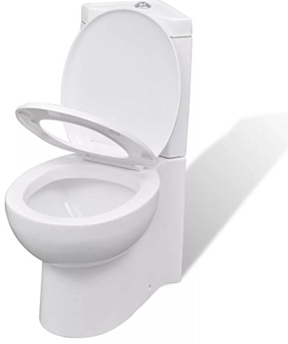 Montloxs Keramik WC Toilette Ecke, Tiefspül-WC Set, WC-Sitz, Weiß